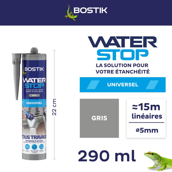 Mastic - Etanchéité - Gris - Réparation fuites, fissures, infiltrations - Bostik Waterstop