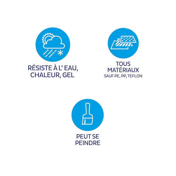Mastic - Etanchéité - Gris clair - Tous travaux - Résistant - Spray 500ml - Bostik Waterstop