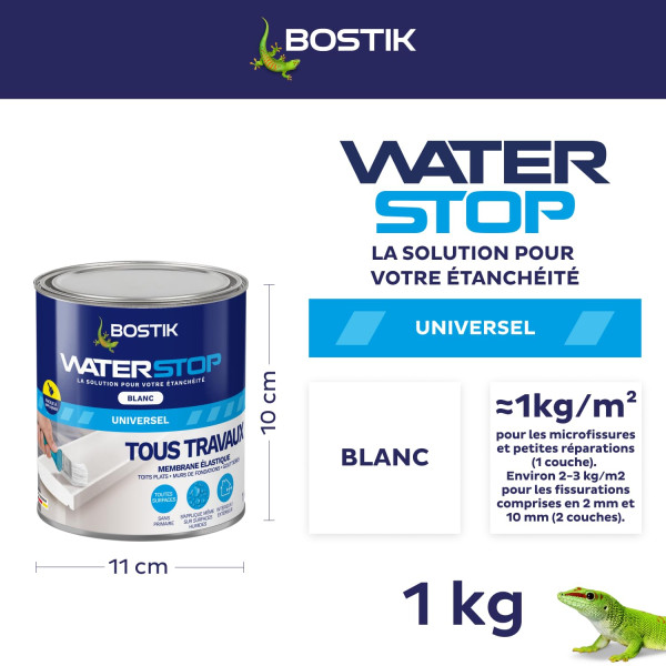Mastic - Etanchéité - Blanc - Réparation fuites, fissures, infiltrations - Bostik Waterstop