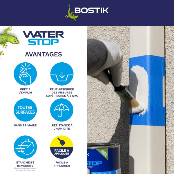 Mastic - Etanchéité - Blanc - Réparation fuites, fissures, infiltrations - Bostik Waterstop