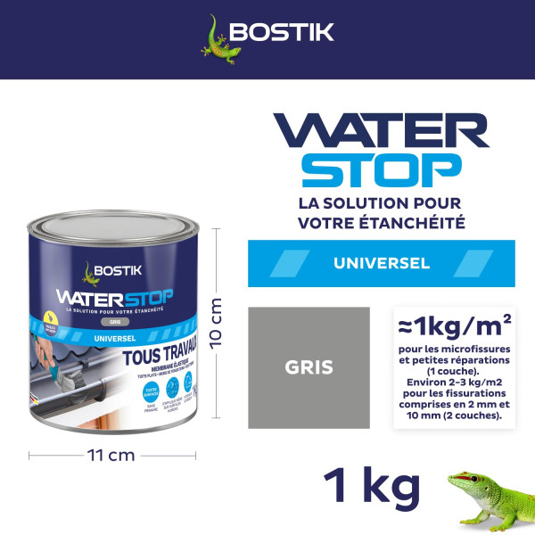 Mastic - Etanchéité - Gris - Réparation fuites, fissures, infiltrations - Bostik Waterstop