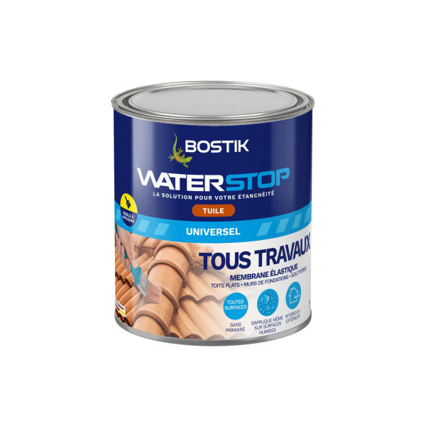 photo-Mastic - Etanchéité - Marron tuile - Réparation fuites, fissures, infiltrations - Bostik Waterstop