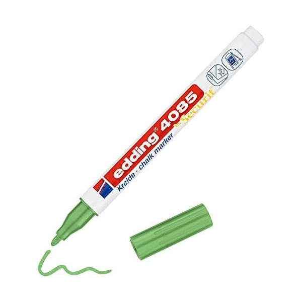 Marqueur - Craie liquide - Vert métallisé - Pointe ronde fine - Pour tableau noir, déco, verre - Edding 4085