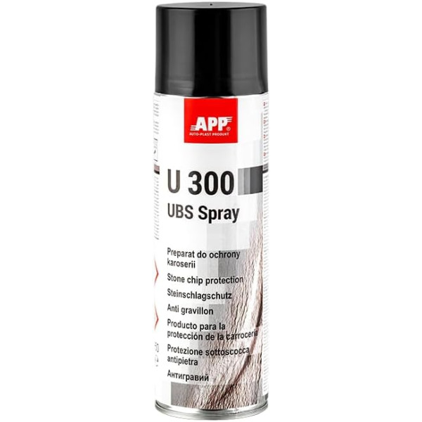 photo-Bombe de peinture - Anti-gravillon - Noir - Carrosserie - APP U300 UBS Spray - 500ml