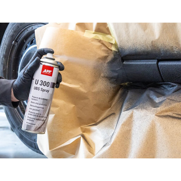 Bombe de peinture - Anti-gravillon - Noir - Carrosserie - APP U300 UBS Spray - 500ml