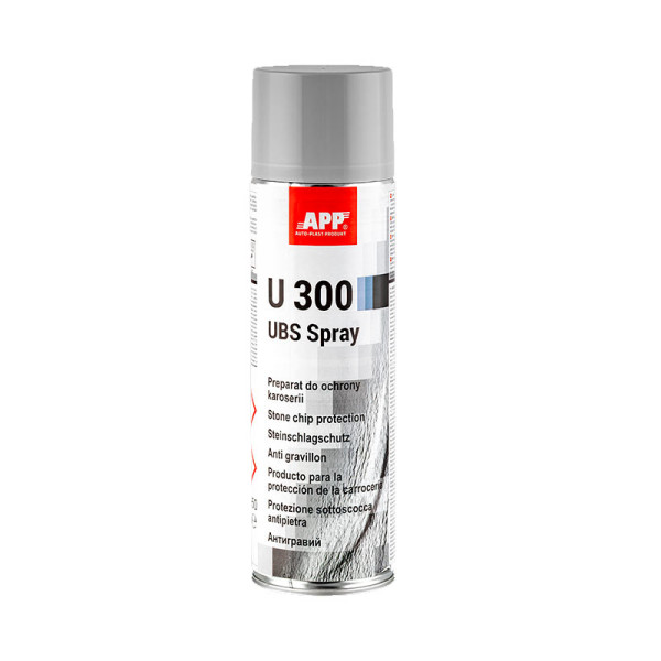 photo-Bombe de peinture - Anti-gravillon - Gris - Carrosserie - APP U300 UBS Spray - 500ml