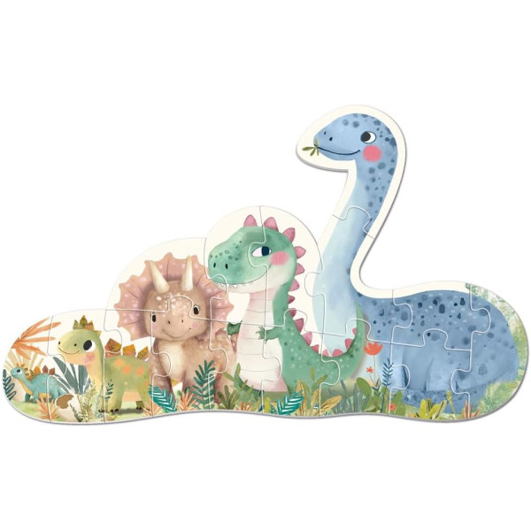 Puzzle - Educatif - Dès 2 ans - 5 modèles - Dinosaures - 1/2/3/4/5 pièces - Apli Kids