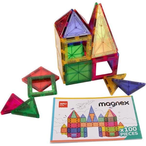 Jeu de construction - Magnétique 3D - 100 pièces - Magnex - Apli - Dès 6 ans