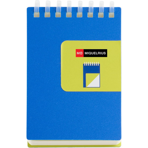 photo-Bloc notes - A7 - 75x105mm - 80 pages blanches - Spirales - Bleu/Vert - Miquelrius