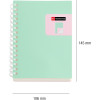 Carnet - A6 - 106x145mm - 80 pages lignées - Spirales - Turquoise/Rose - Miquelrius