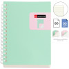 Carnet - A6 - 106x145mm - 80 pages lignées - Spirales - Turquoise/Rose - Miquelrius