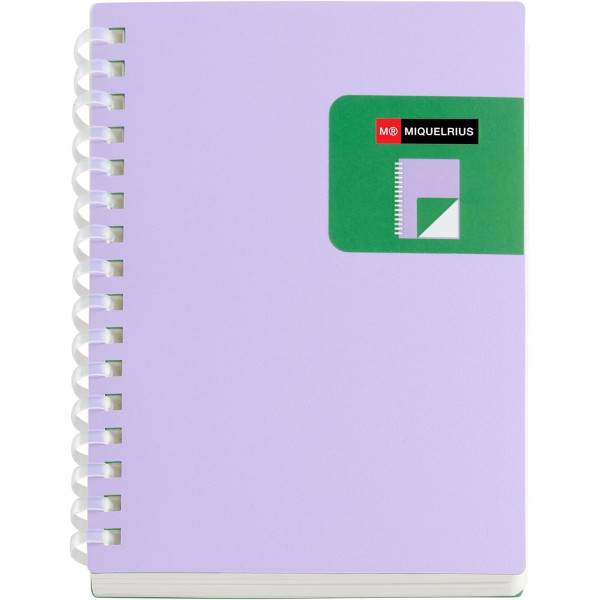 photo-Carnet - A6 - 106x145mm - 80 pages blanches - Spirales - Violet/Vert - Miquelrius