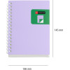 Carnet - A6 - 106x145mm - 80 pages blanches - Spirales - Violet/Vert - Miquelrius