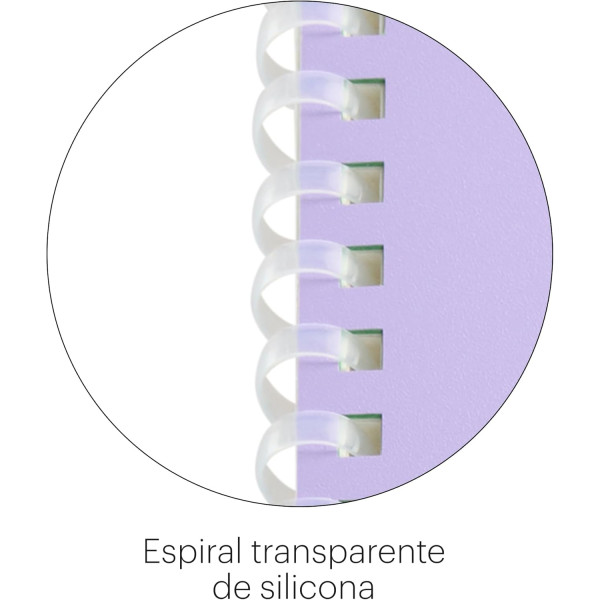 Carnet - A6 - 106x145mm - 80 pages blanches - Spirales - Violet/Vert - Miquelrius