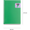 Carnet - A5 - 146x210mm - 80 pages lignées - Spirales - Vert/Violet - Miquelrius