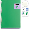 Carnet - A5 - 146x210mm - 80 pages lignées - Spirales - Vert/Violet - Miquelrius