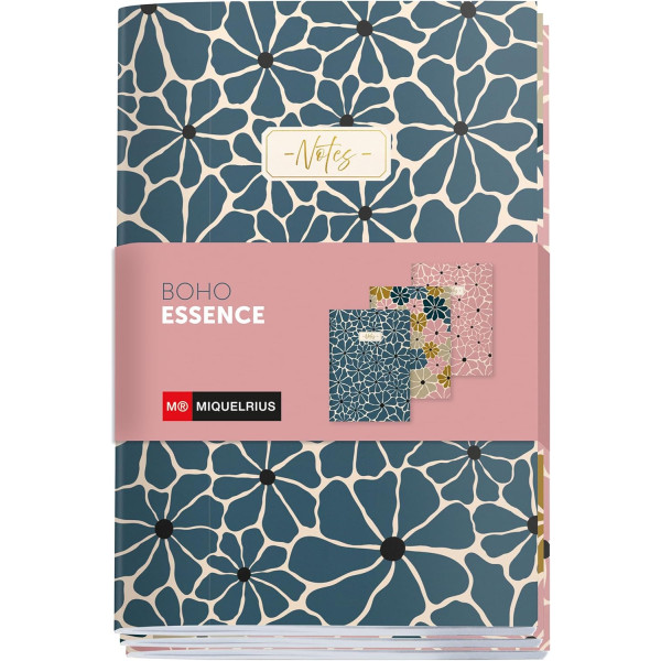 photo-Carnets - A6 - 10,5x14,5cm - 3 modèles - 80 pages blanches - Modèle Boho - Miquelrius