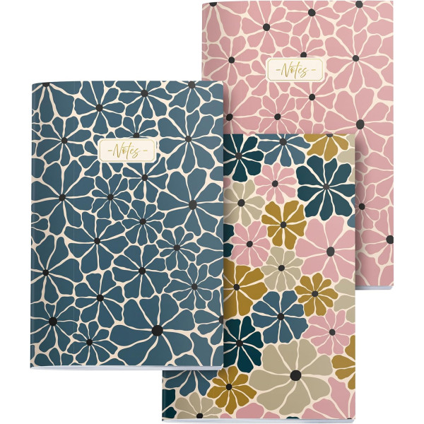 Carnets - A6 - 10,5x14,5cm - 3 modèles - 80 pages blanches - Modèle Boho - Miquelrius