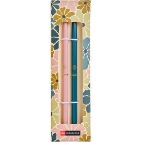 photo-Stylos à bille - Rétractable et rechargeable - Encre bleue - Rose/Bleu - Miquelrius