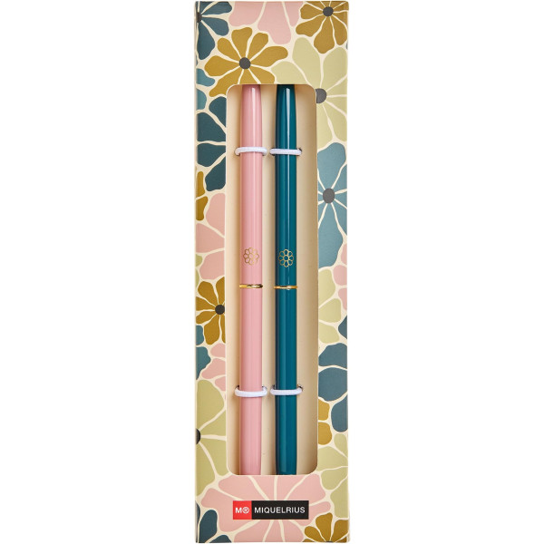 photo-Stylos à bille - Rétractable et rechargeable - Encre bleue - Rose/Bleu - Miquelrius