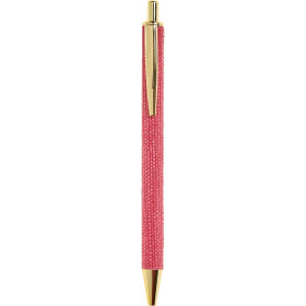 photo-Stylo à bille - Corps tissu rouge - Rétractable - Rechargeable - Encre bleue - Miquelrius