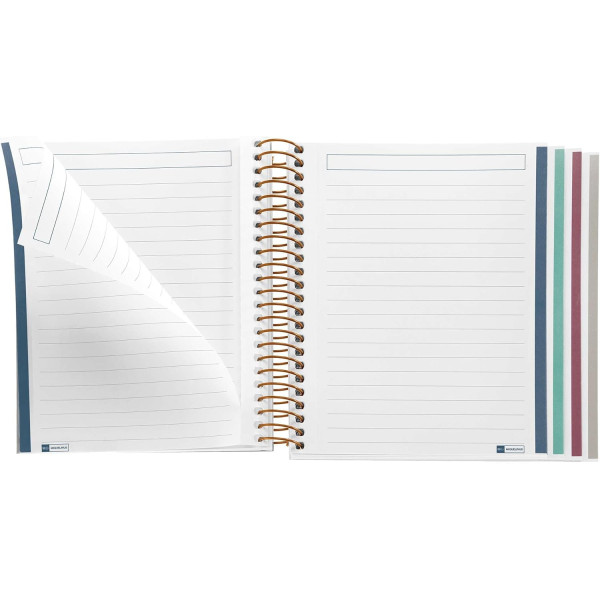 Carnet - A6 - 10,5x14,8cm - Spirale - 100 pages lignées - Tartan fleuri - Miquelrius