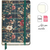Carnet - 9x14cm - 100 pages blanches - Couverture tartan fleuri - Miquelrius