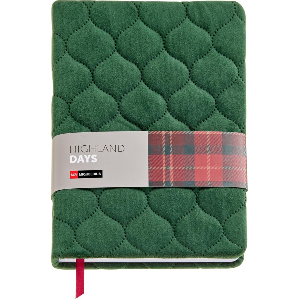 photo-Carnet - A5 - 14x20cm - 80 pages pointillées - Velours matelassé vert - Miquelrius