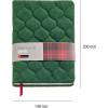 Carnet - A5 - 14x20cm - 80 pages pointillées - Velours matelassé vert - Miquelrius