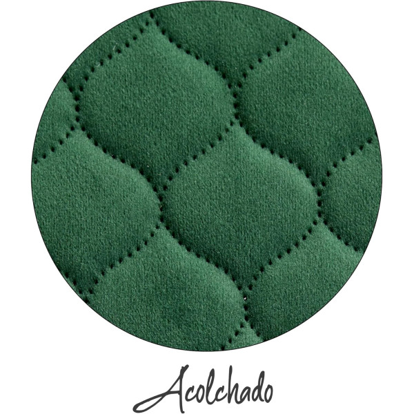Carnet - A5 - 14x20cm - 80 pages pointillées - Velours matelassé vert - Miquelrius