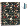 Carnet - A5 - Spirale - 100 feuilles - Petits carreaux - Couverture tartan fleuri - Miquelrius
