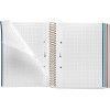 Carnet - A5 - Spirale - 100 feuilles - Petits carreaux - Couverture tartan fleuri - Miquelrius