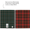 Carnet - A5 - Spirale - 100 feuilles - Petits carreaux - Couverture tartan rouge - Miquelrius