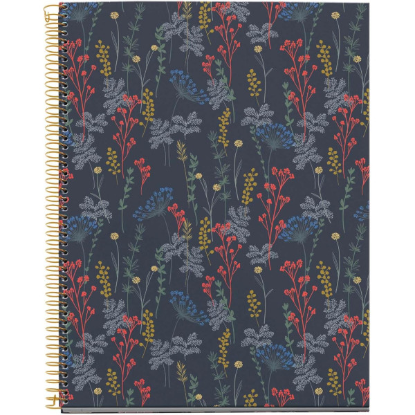 photo-Cahier - A4 - Spirale - 100 feuilles - Petits carreaux - Couverture florale - Miquelrius