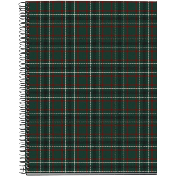 photo-Cahier - A4 - Spirale - 100 feuilles - Petits carreaux - Couverture tartan - Miquelrius