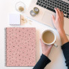 Cahier - A4 - Spirale - 100 feuilles - Petits carreaux - Couverture florale rose - Miquelrius