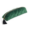 photo-Trousse - Velours - Vert - Avec pompon - Pour l'école, petites fournitures