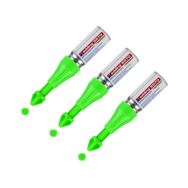 photo-3 marqueurs - Vert fluo - Marquage zone inaccessible - Peinture craie - Tous supports - Edding 8870