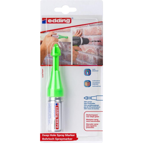 3 marqueurs - Vert fluo - Marquage zone inaccessible - Peinture craie - Tous supports - Edding 8870