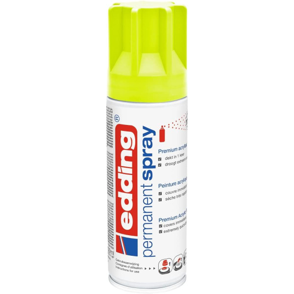 photo-Bombe de peinture - Jaune fluo - Acrylique - Permanent - Mat - Edding 5200