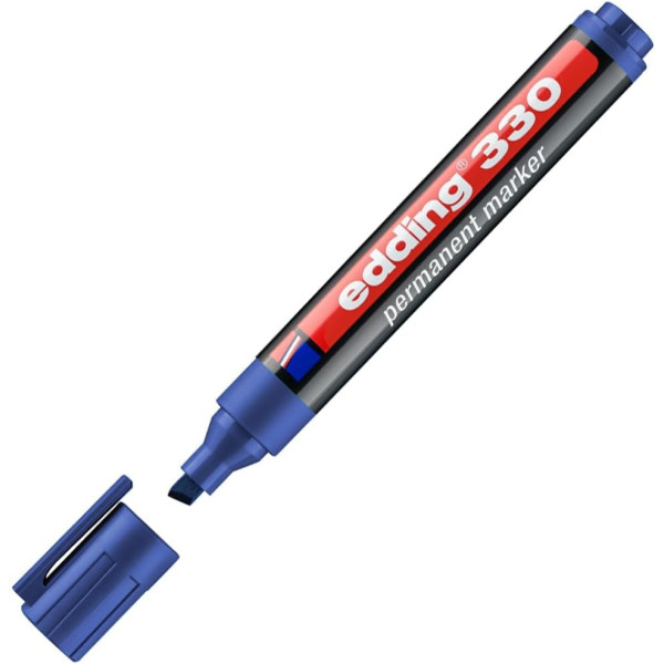Marqueur - Bleu - Indélébile - Permanent - Pointe biseautée 1-5mm - Edding 330