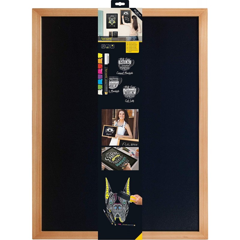 Tableau Mural Ardoise Bois 40X60Cm pas cher