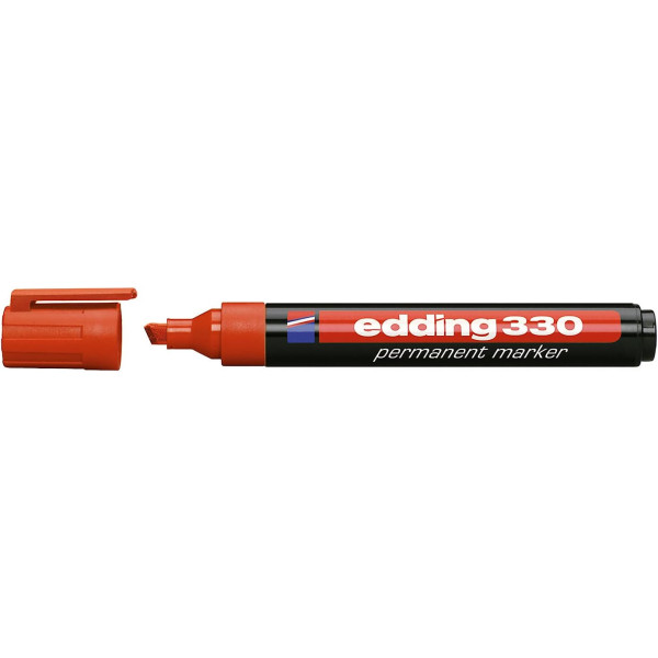 photo-Marqueur - Rouge - Indélébile - Permanent - Pointe biseautée 1-5mm - Edding 330