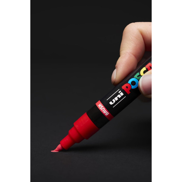 Feutres - POSCA - PC-5BR - Pointe moyenne brush - 16 couleurs - Tous supports
