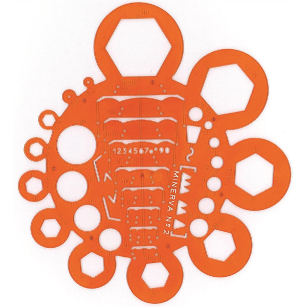 photo-Trace-écrous - Normographe - Plastique - Minerva N°2 - Usage professionnel et scolaire