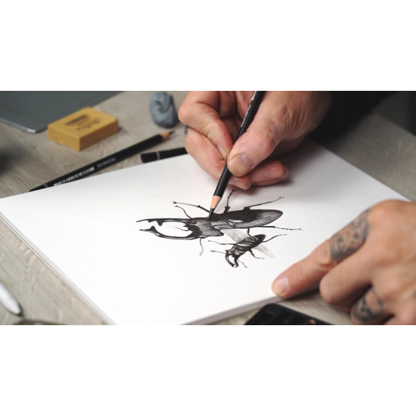 Coffret dessin - 10 pièces - Crayons Nero, Aqua Monolith, estompes et gomme - Cretacolor Deep Black