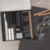 Coffret dessin - 25 pièces - Crayons beaux-arts + pastels + fusains + mines - Cretacolor Wolf Box
