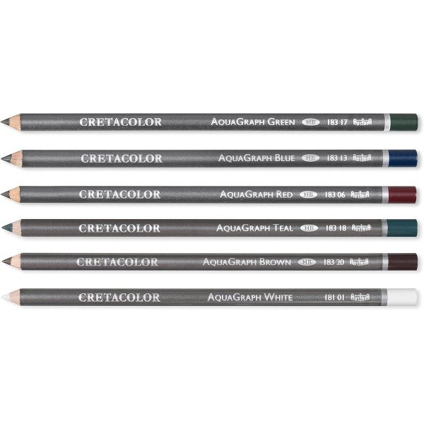 Crayons de couleur aquarelle - Boîte de 6 pièces - Beaux-arts - Cretacolor Aquagraph