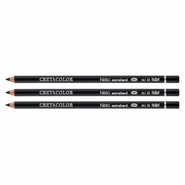 photo-Crayons - Mines de plomb - Noir - Mine extra dur - 3 pièces - Cretacolor Nero