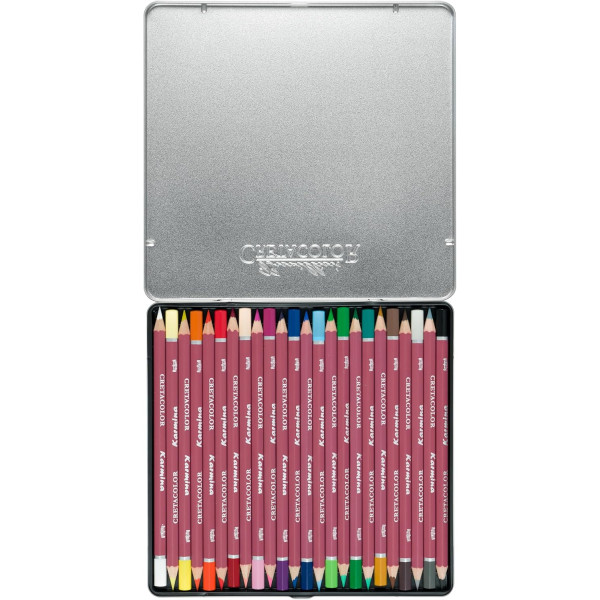 Crayons de couleur - 24 couleurs intenses - Résiste à l'eau - Beaux-arts - Cretacolor Karmina